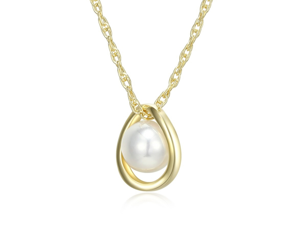 PENDENTIF EN ARGENT/PVD OR SERTI D'UNE PERLE DE CULTURE - PJ 30LBV34546 - ELLE