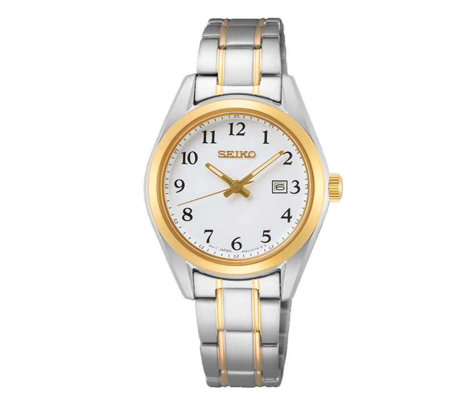 SEIKO 2 TONS FOND BLANC ET DATE - OD SUR466 - SEIKO