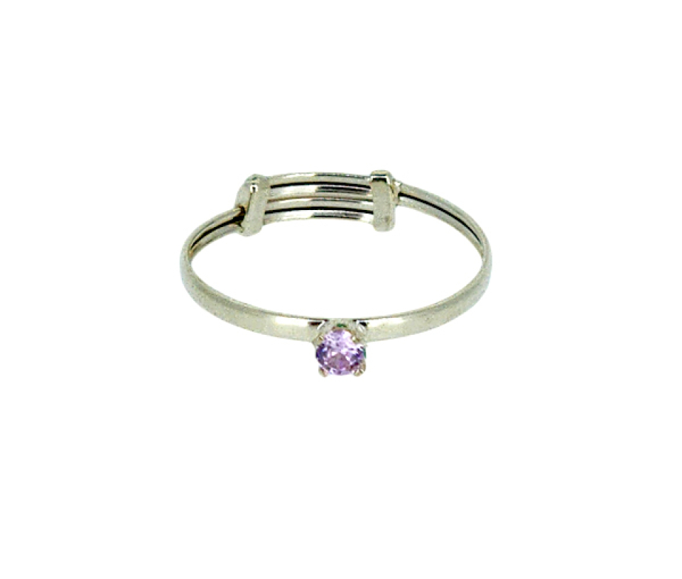 BAGUE POUR ENFANT EN OR SERTIE D'UN PIERRE DE NAISSANCE SYNTHÉTIQUE VARIÉE - IN 1055BEY10 - PERÇAGE