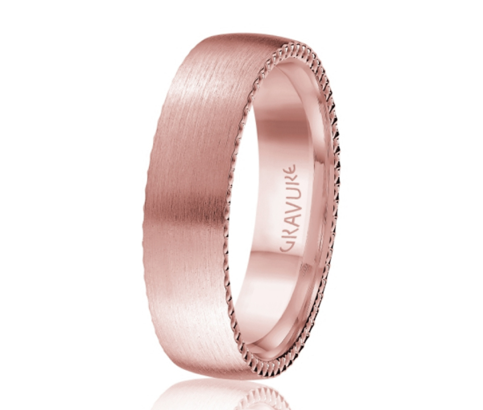 JONC EN OR OU EN PLATINE AVEC FINI SATINÉ ET FESTONS SUR LES CÔTÉS - ML GH1244P18 - MALO 