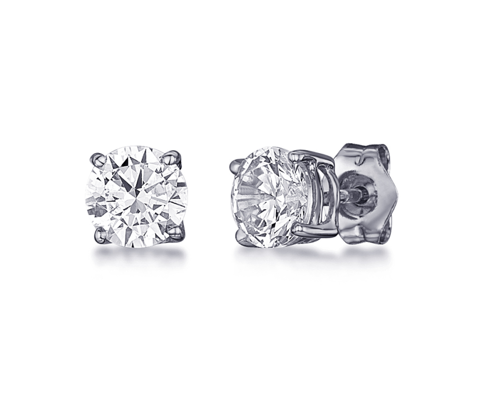 BOUCLES EN OR JAUNE OU BLANC SERTIES DE CUBIQUES ZIRCONIAS