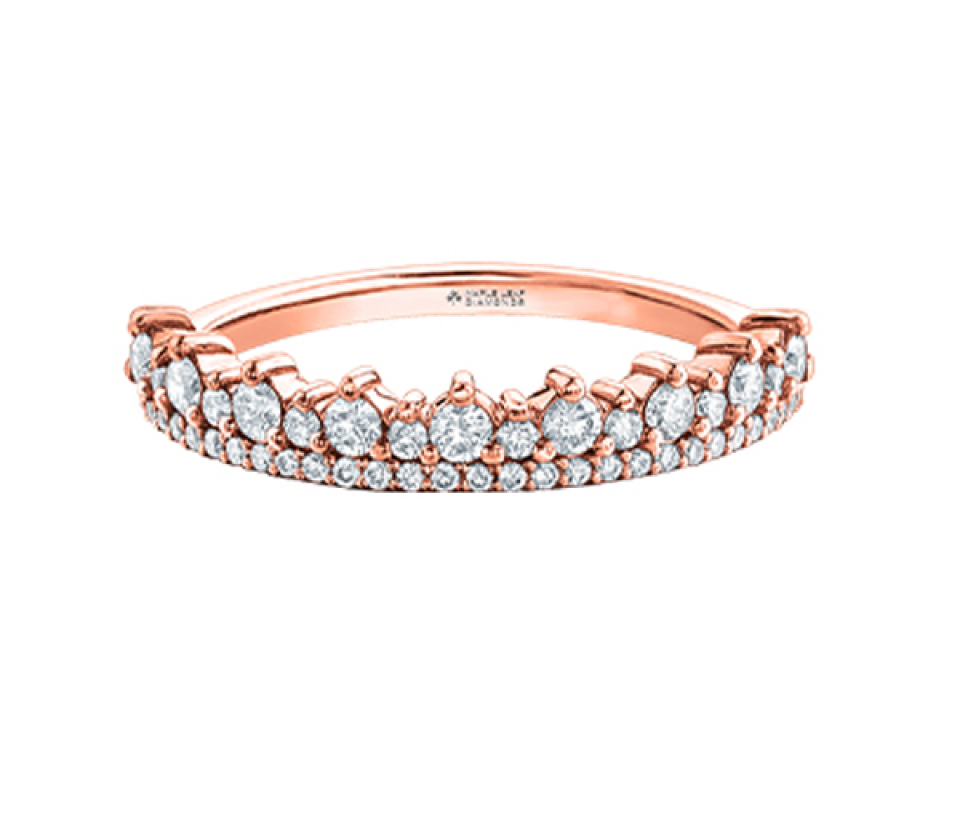 BAGUE COURONNE EN OR JAUNE, ROSE OU BLANC SERTIE DE DIAMANTS - CR DX841R50 - BIJOUX CANADIEN