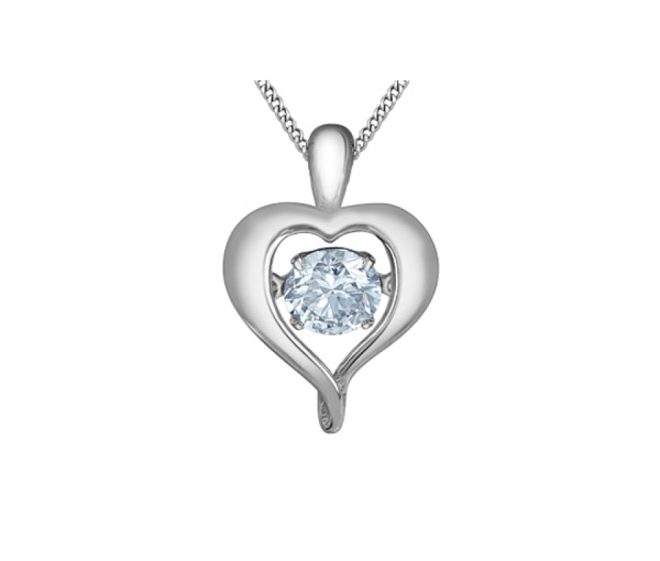 PENDENTIF PULSE EN OR BLANC SERTI D'UN DIAMANT DE LABORATOIRE - CR 70043 - BIJOUX CANADIEN