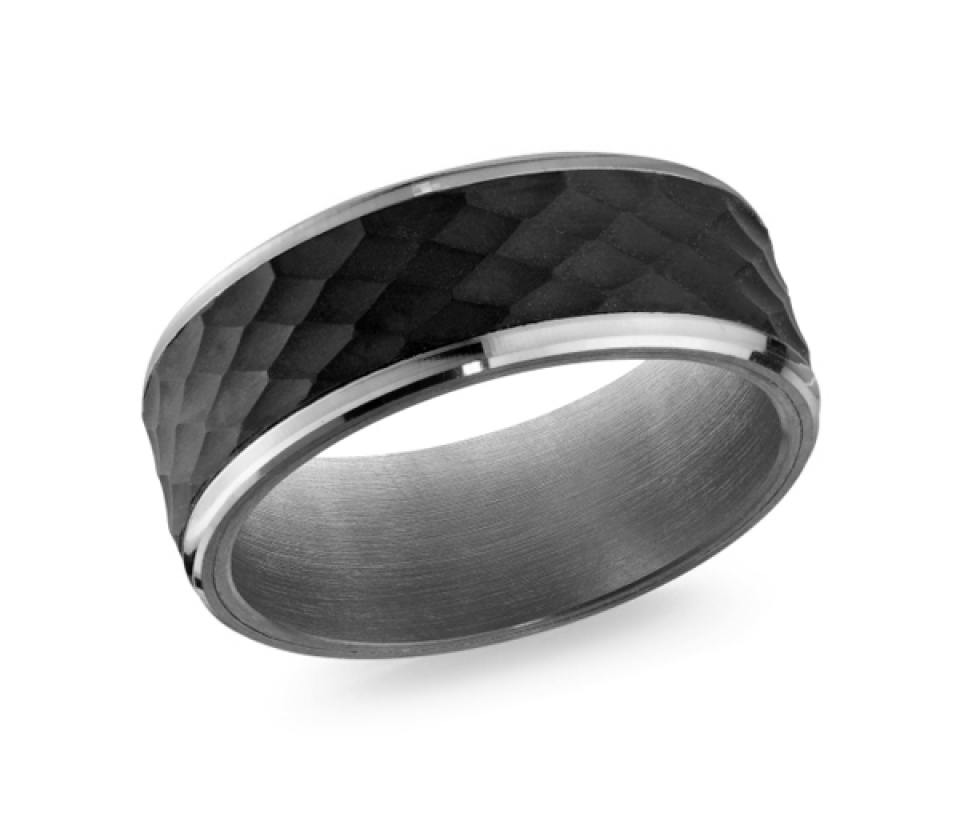 JONC EN TANTAL, OR 14K ET FIBRE DE CARBONE - ML MRDTS039W - MALO 