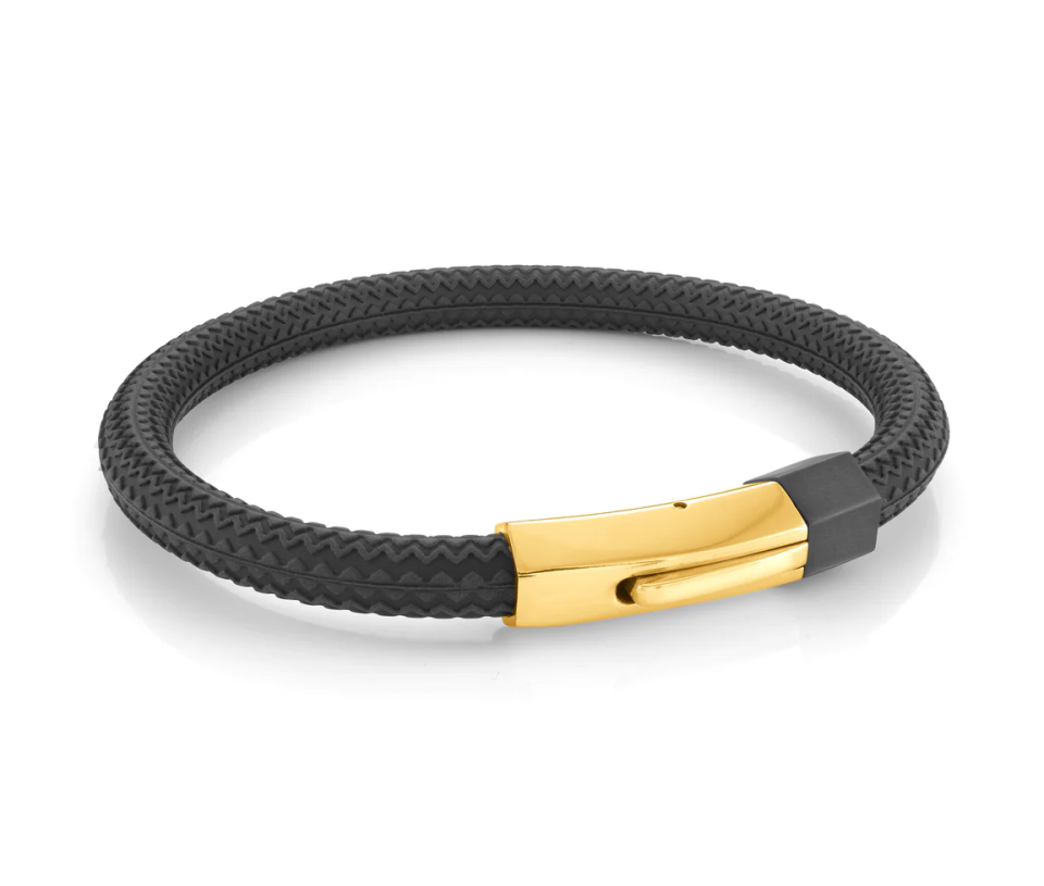 BRACELET EN CAOUTCHOUC À MOTIF PNEU AVEC FERMOIR EN ACIER - IG SBR15/7.5 - ITALGEM