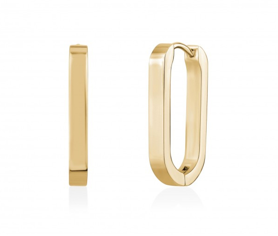 BOUCLES HUGGIES OVALES EN ACIER - AZ SSE184G - AREZZO