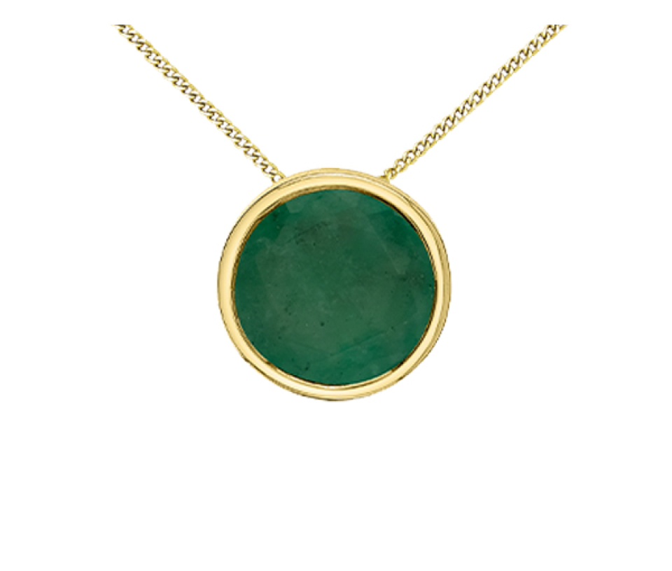 PENDENTIF EN OR JAUNE OU BLANC SERTIES DE PIERRES DE NAISSANCES DIVERSES - CR DX960YEM - BIJOUX CANADIEN