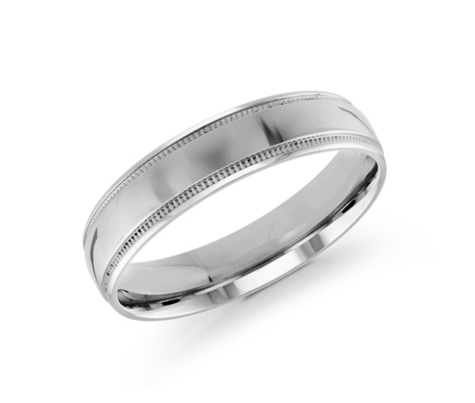 JONC EN OR 5MM DE LARGEUR AVEC MOTIF MILGRAIN SUR LES CÔTÉS - ML J102/5WL10 - MALO 