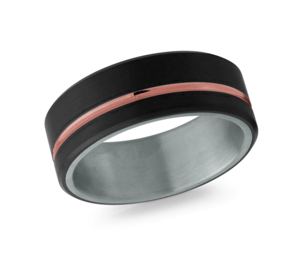 JONC EN TANTALE, OR 14K ET FIBRE DE CARBONE - ML MRDTS045P - MALO 