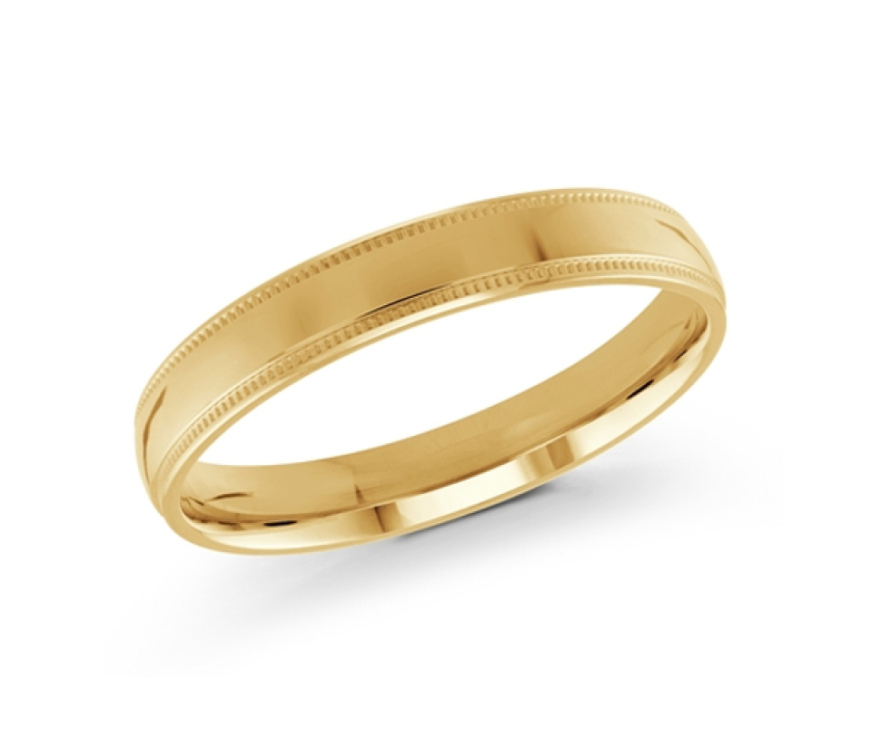 JONC EN OR 3MM DE LARGEUR AVEC MOTIF MILGRAIN SUR LES CÔTÉS - ML J102/3YL10 - MALO 