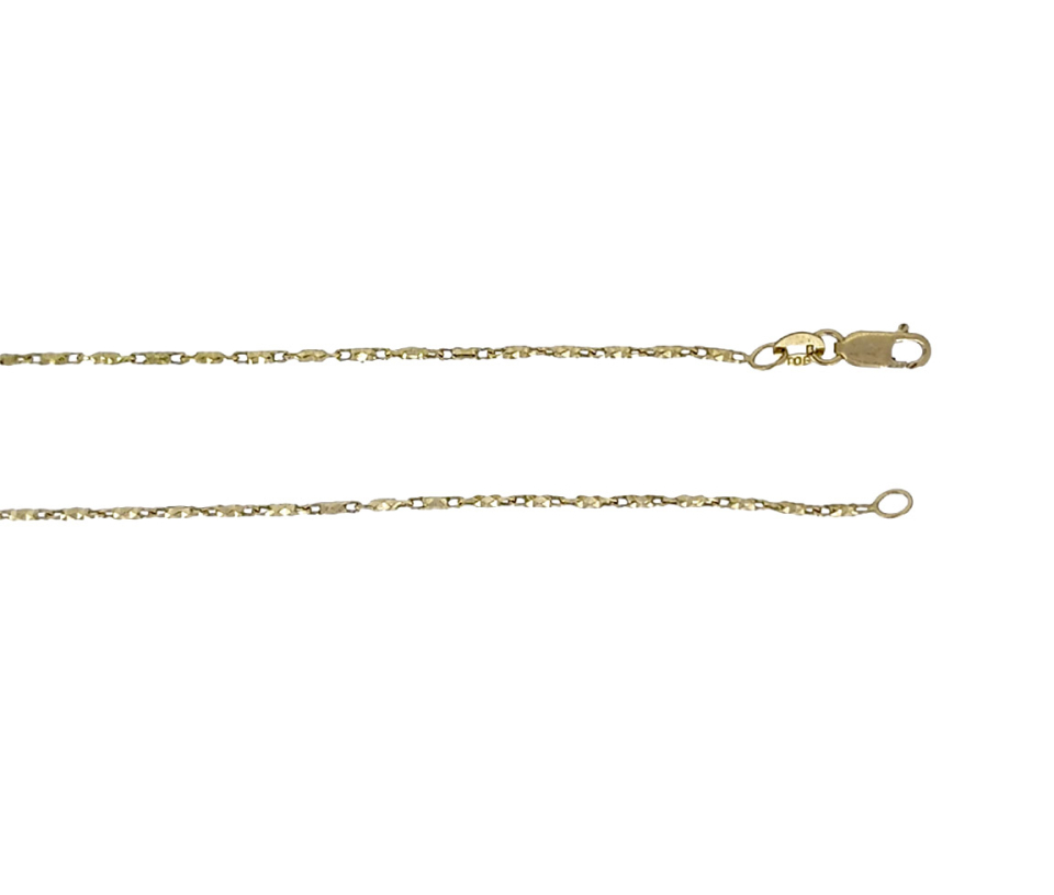 CHAINE MAILLE BÂTONNET TAILLE DIAMANT EN OR 10K - S LURODC50Y18 - BIJOUX D'IMPORTATION