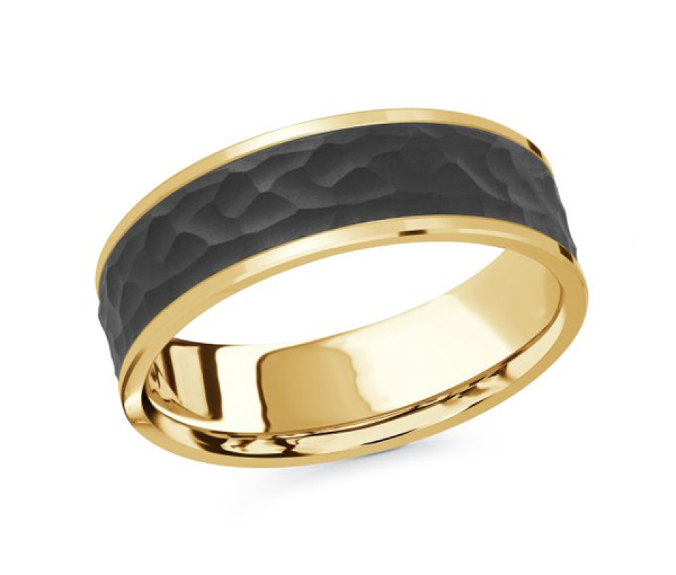 JONC EN OR 14K ET FIBRE DE CARBONE - ML MRDA076Y - MALO 