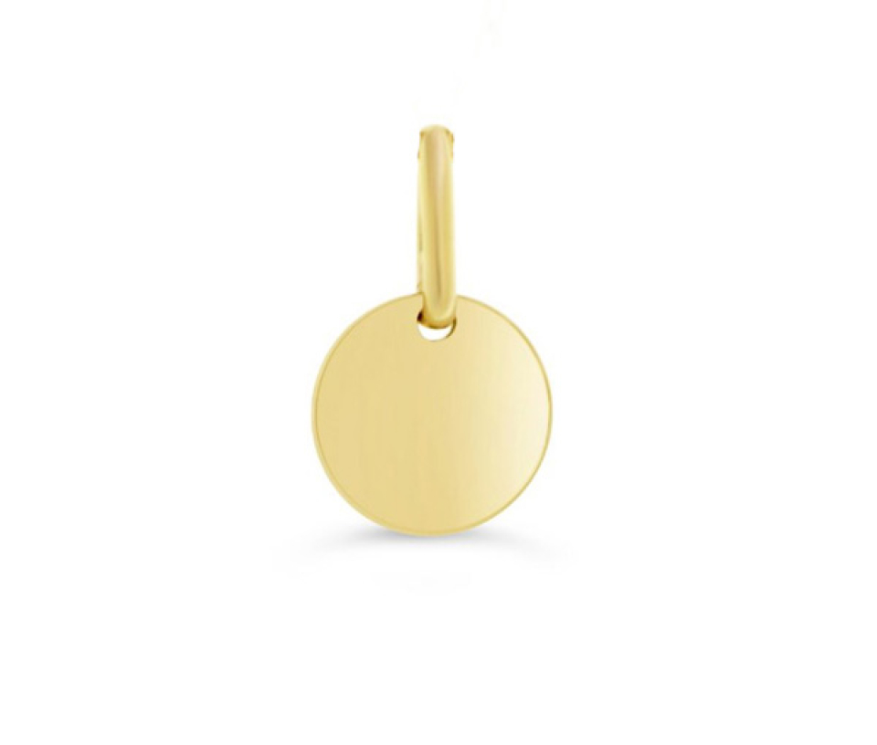 PENDENTIF PLAQUE RONDE EN OR JAUNE - SY 6166S - BIJOUX D'IMPORTATION