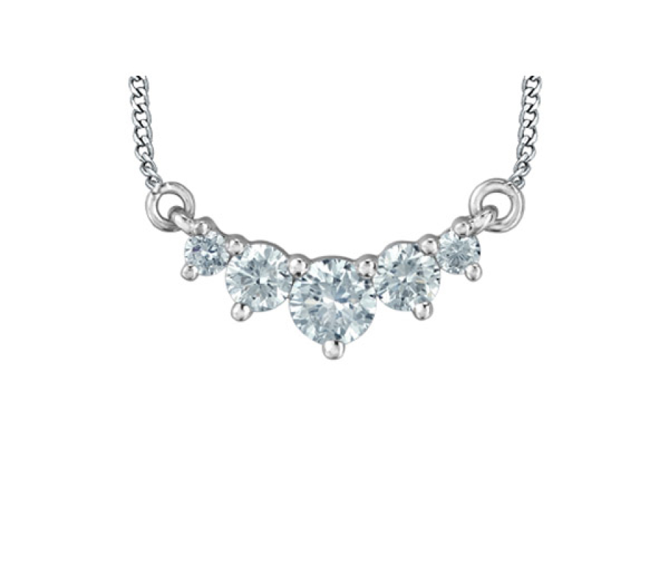COLLIER EN OR BLANC SERTI DE DIAMANTS DE LABORATOIRE - CR 70025 - BIJOUX CANADIEN
