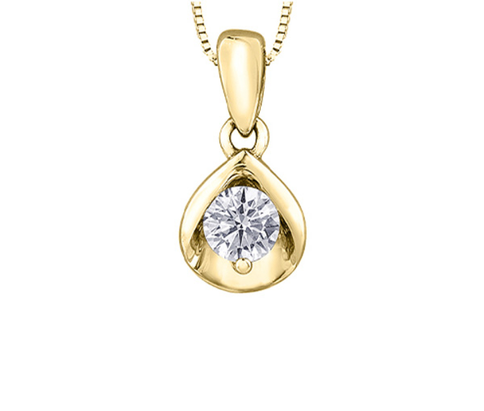 PENDENTIF EN OR 10K SERTI D'UN DIAMANT CANADIEN - CR AM576Y20 - DIAMANT CANADIEN