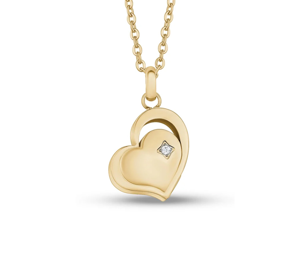 PENDENTIF URNE EN FORME DE COEUR EN ACIER SERTI D'UN CUBIQUE ZIRCONIA - AZ ASP131G - AREZZO