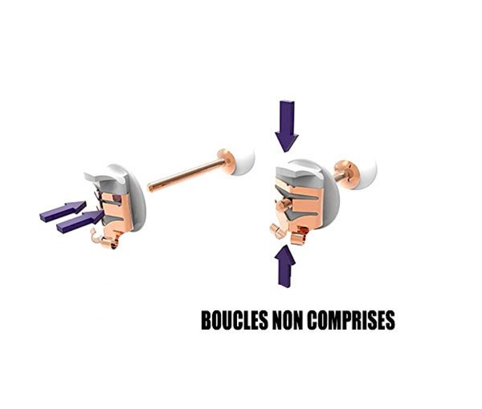 2 PAIRES FERMOIR SÉCURITÉ ACIER/PVD ROSE - H LOX2RDP - HIRSCH