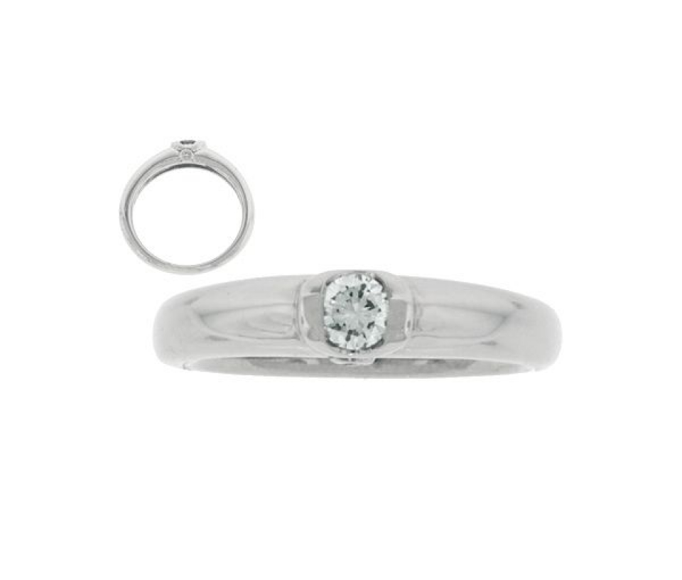 BAGUE EN OR 14K BLANC SERTIE DE DIAMANTS - MK 2143L 23 - FAIT AU CANADA