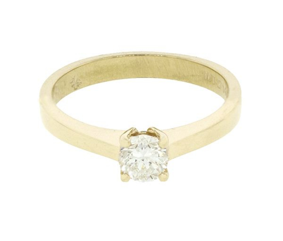 BAGUE EN OR 14K SERTIE D'UN DIAMANT - MK 2492LY306.5 - FAIT AU CANADA