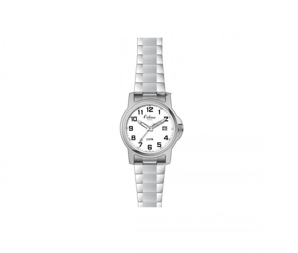 MONTRE ORLEAN ACIER FOND BLANC - BA ME3182X - ORLEAN