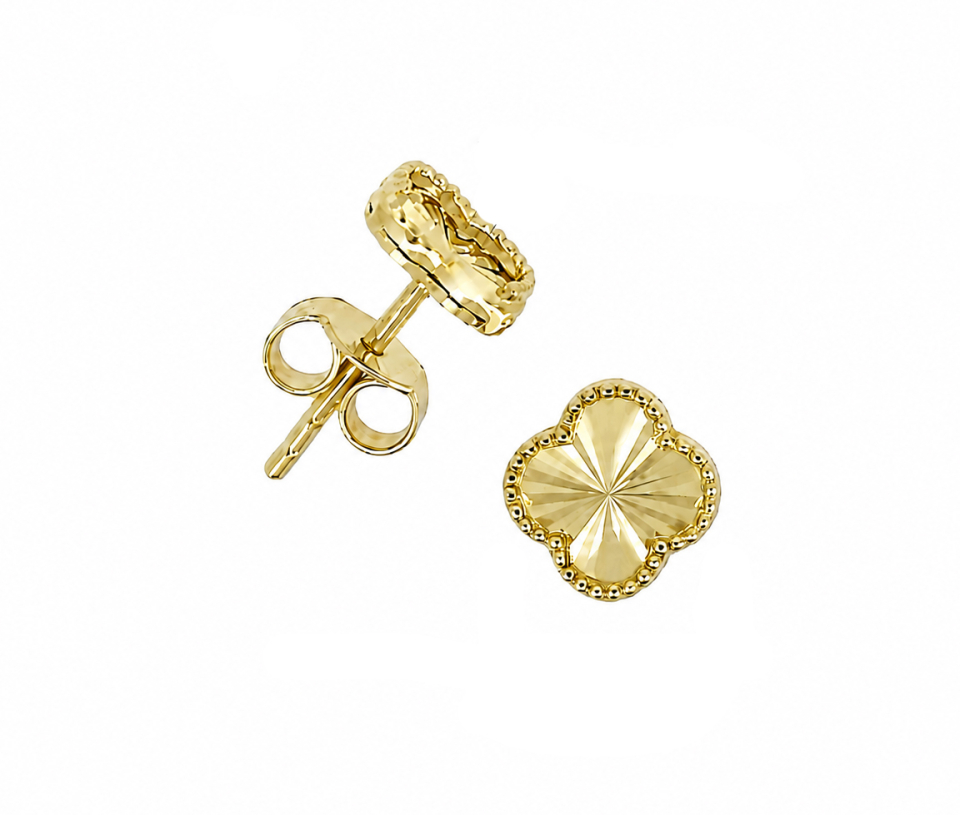 BOUCLES TRÈFLES EN OR TAILLÉES DIAMANT