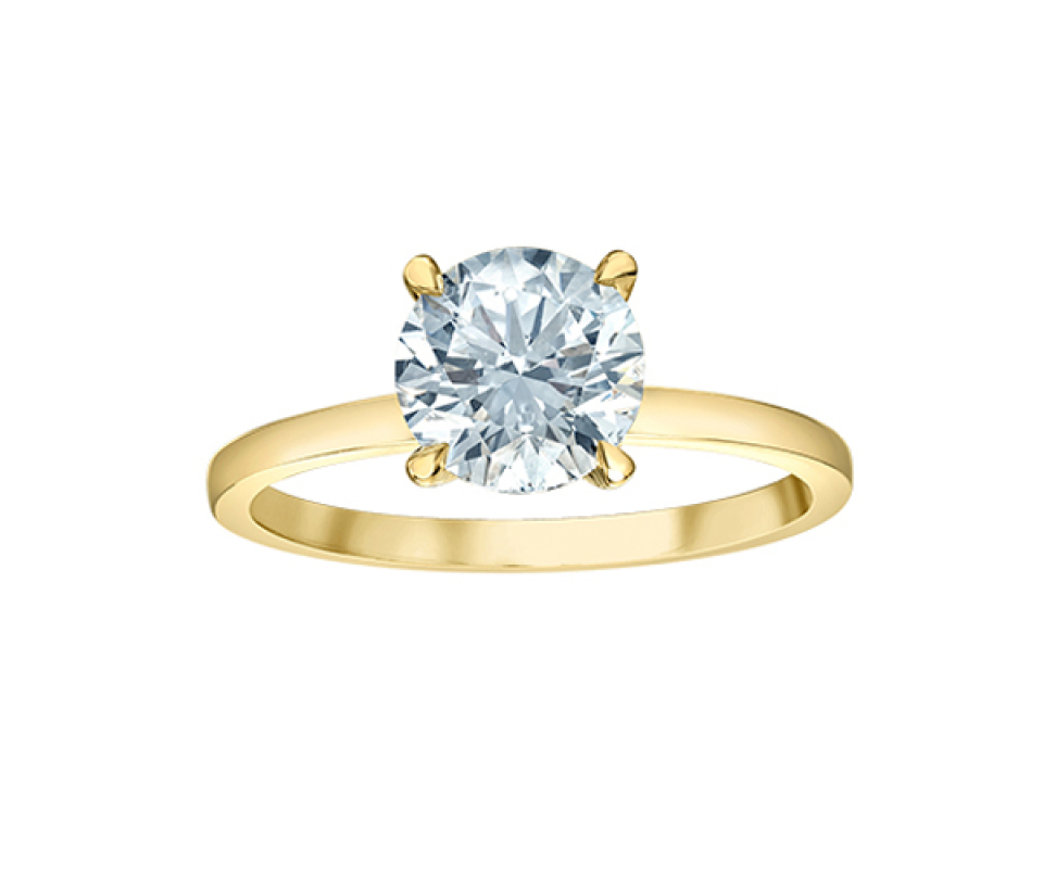 BAGUE STYLE SOLITAIRE EN OR SERTIE DE DIAMANTS DE LABORATOIRE - CR LD124YW150 - BIJOUX CANADIEN