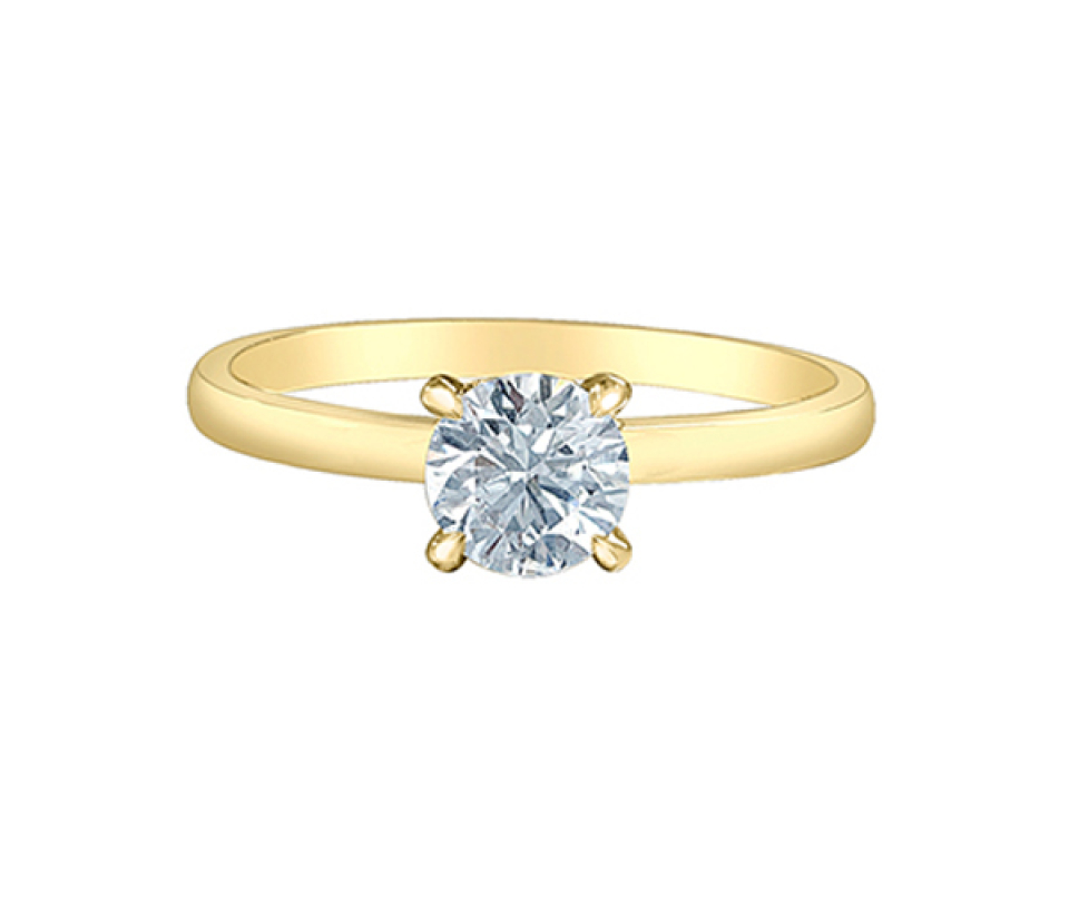 BAGUE STYLE SOLITAIRE EN OR SERTIE DE DIAMANTS DE LABORATOIRE - CR LD124Y70 - BIJOUX CANADIEN