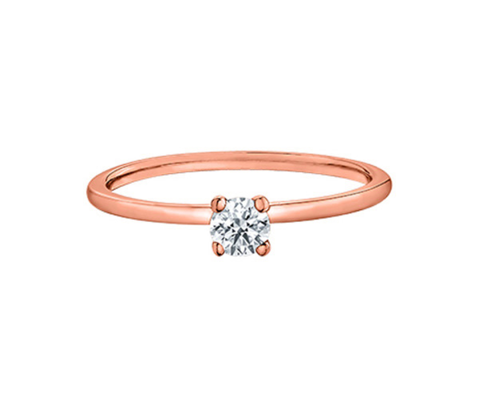 BAGUE STYLE SOLITAIRE EN OR SERTIE D'UN DIAMANT CANADIEN - CR AM447R20 - DIAMANT CANADIEN