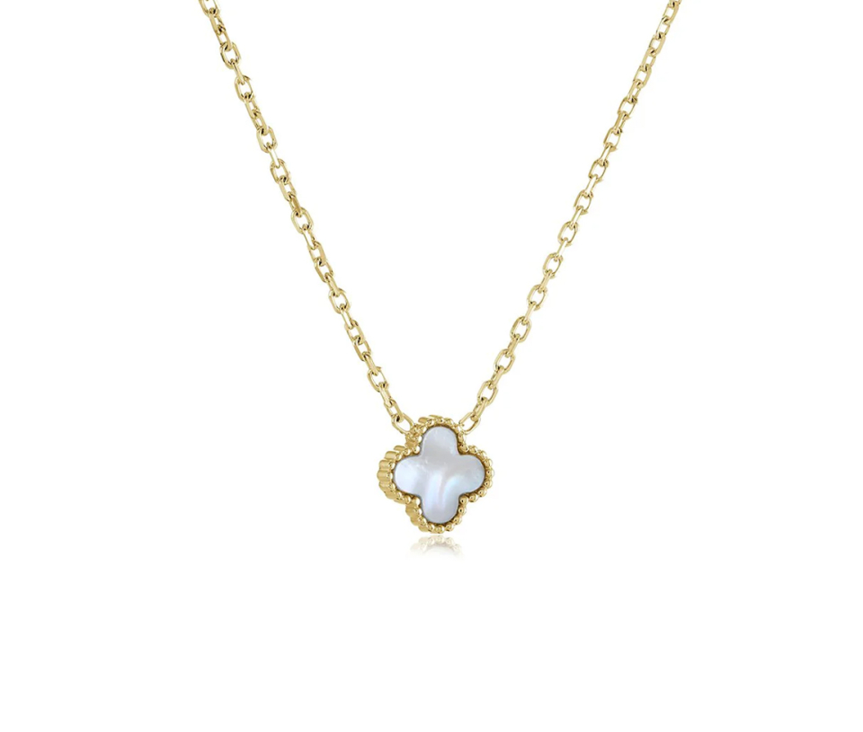 COLLIER TRÈFLE AVEC NACRE BLANCHE