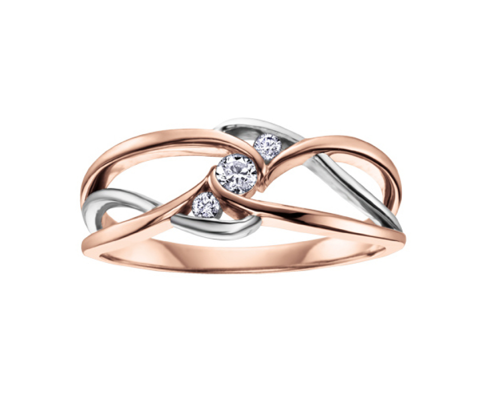 BAGUE EN OR 10K SERTIE DE DIAMANTS - CR DD2213 - BIJOUX CANADIEN