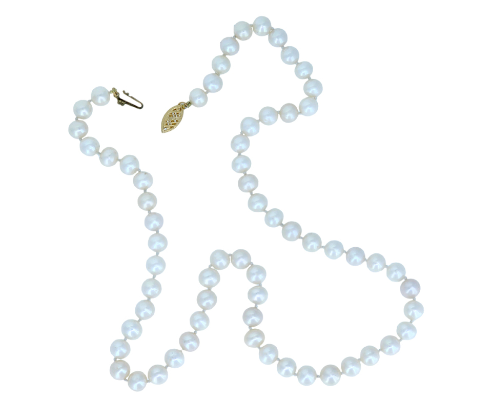 COLLIER PERLE D'EAU DOUCE AVEC FERMOIR EN OR - CG NF463W18 - PERLE D'IMPORTATION