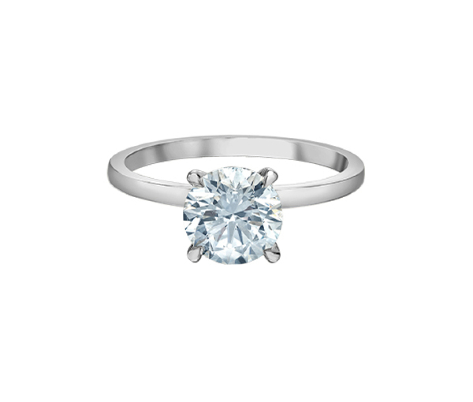 BAGUE STYLE SOLITAIRE EN OR SERTIE DE DIAMANTS DE LABORATOIRE - CR LD124W150 - BIJOUX CANADIEN