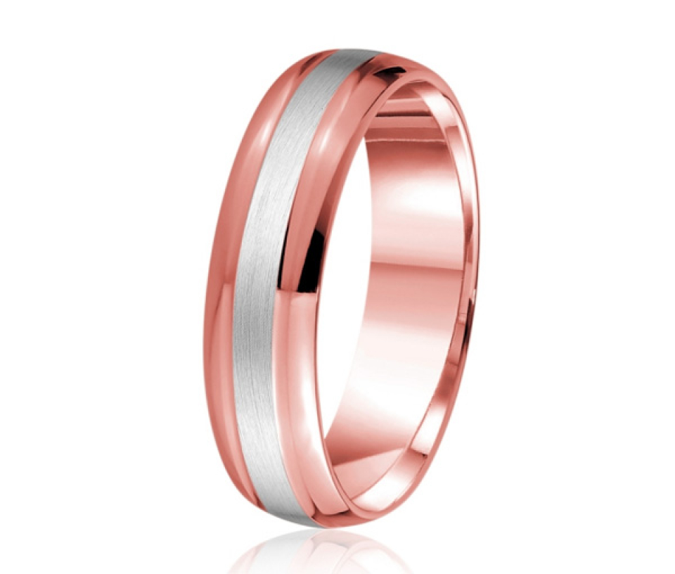 JONC EN OR OU PLATINE AVEC MOTIF SATINÉ AU CENTRE - ML GH842PW10 - MALO 