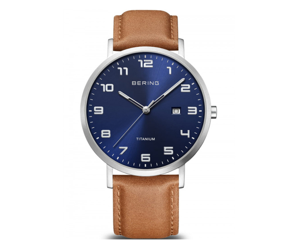 MONTRE BERING POUR HOMME EN TITANE AVEC BRACELET CUIR - MI 18640/567 - BERING