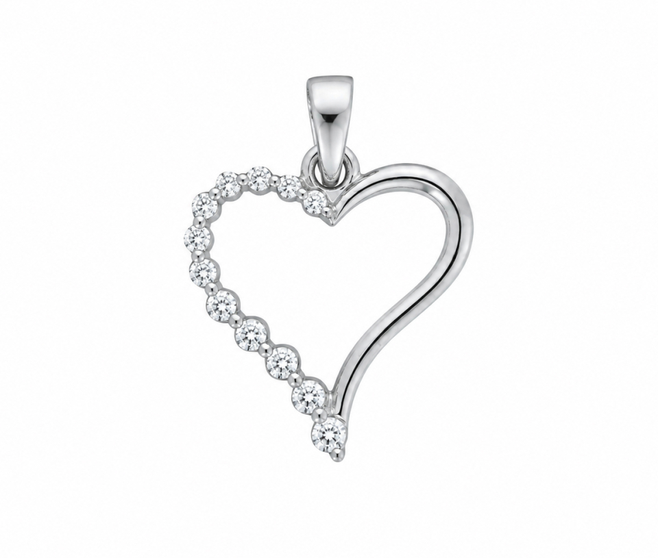 PENDENTIF COEUR AJOURÉ AVEC CUBIQUES ZIRCONIAS