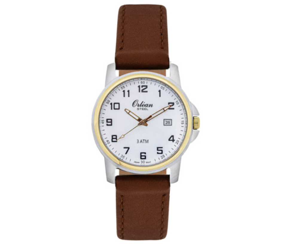 MONTRE POUR HOMME ORLEAN EN ACIER 2 TONS - BA ME3174/BR - ORLEAN