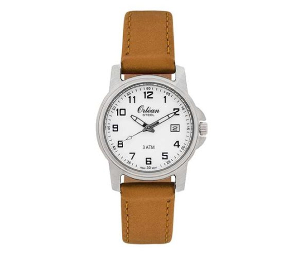 MONTRE ORLEAN ACIER FOND BLANC - BA ME3182TN - ORLEAN