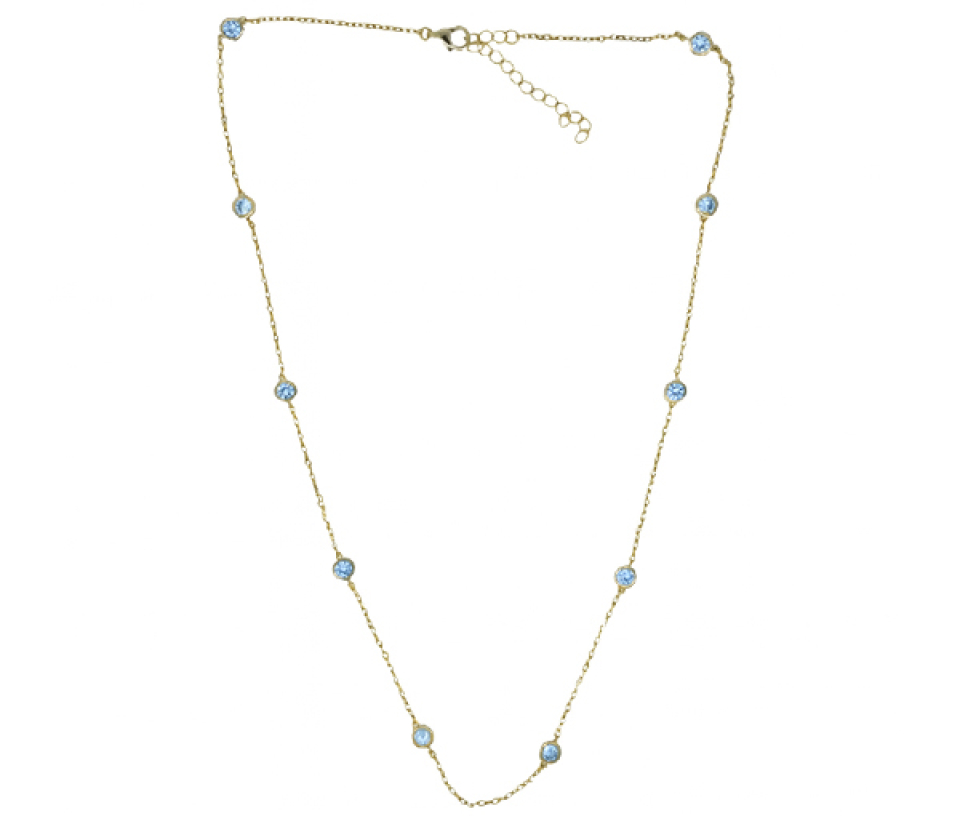 COLLIER EN ARGENT RHODIÉ OU ARGENT/PVD OR À MAILLE ROLO SERTI DE CUBIQUES ZIRCONIAS - SJ COLCZY - BIJOUTERIE SUISSE INC.