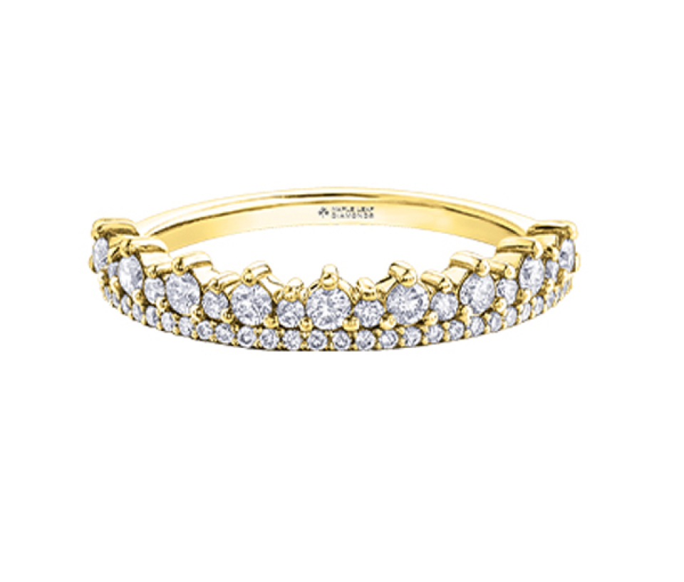 BAGUE COURONNE EN OR JAUNE, ROSE OU BLANC SERTIE DE DIAMANTS - CR DX841Y50 - BIJOUX CANADIEN